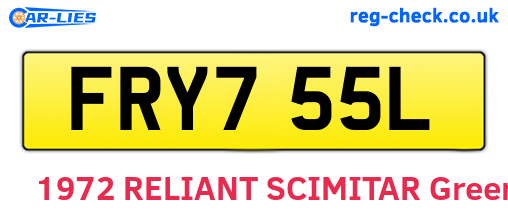 FRY755L are the vehicle registration plates.