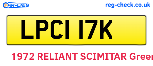 LPC117K are the vehicle registration plates.