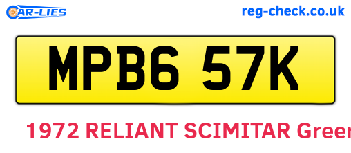 MPB657K are the vehicle registration plates.