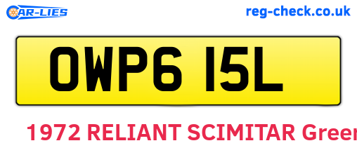 OWP615L are the vehicle registration plates.