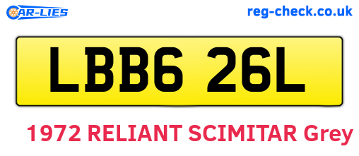 LBB626L are the vehicle registration plates.