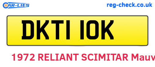 DKT110K are the vehicle registration plates.