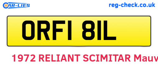 ORF181L are the vehicle registration plates.