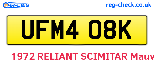 UFM408K are the vehicle registration plates.