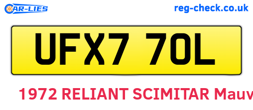 UFX770L are the vehicle registration plates.