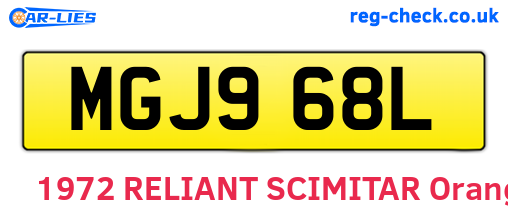 MGJ968L are the vehicle registration plates.