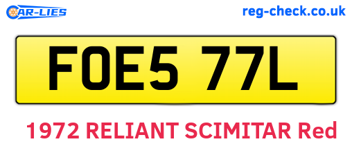 FOE577L are the vehicle registration plates.