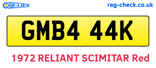 GMB444K are the vehicle registration plates.