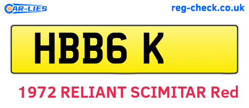 HBB6K are the vehicle registration plates.