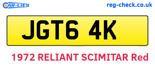JGT64K are the vehicle registration plates.