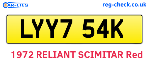 LYY754K are the vehicle registration plates.