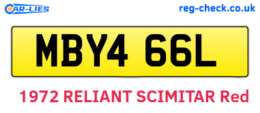 MBY466L are the vehicle registration plates.