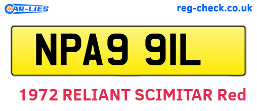 NPA991L are the vehicle registration plates.