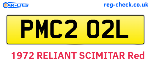 PMC202L are the vehicle registration plates.