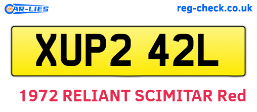 XUP242L are the vehicle registration plates.