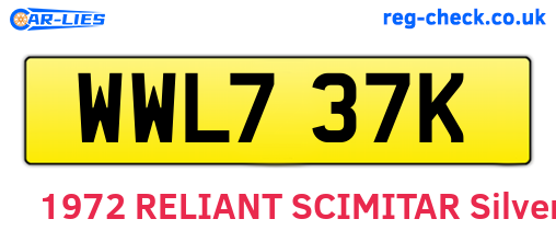 WWL737K are the vehicle registration plates.