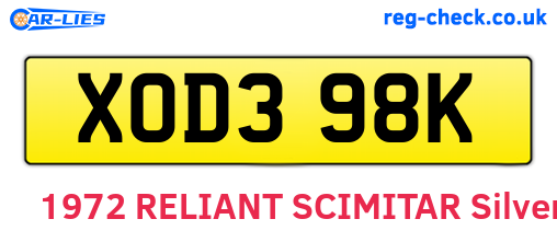 XOD398K are the vehicle registration plates.