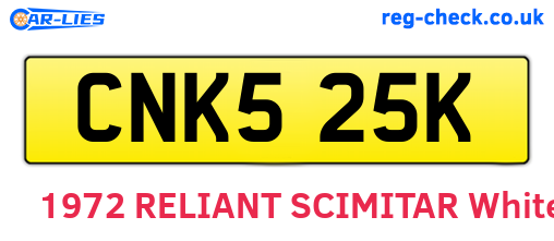 CNK525K are the vehicle registration plates.