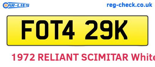 FOT429K are the vehicle registration plates.