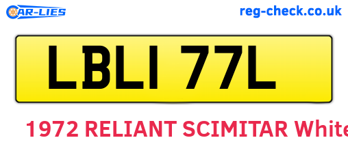 LBL177L are the vehicle registration plates.