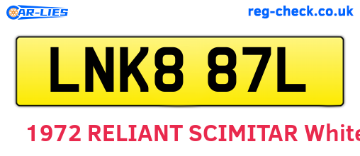 LNK887L are the vehicle registration plates.