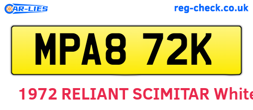 MPA872K are the vehicle registration plates.