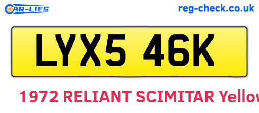 LYX546K are the vehicle registration plates.
