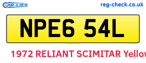 NPE654L are the vehicle registration plates.