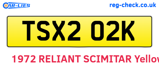 TSX202K are the vehicle registration plates.