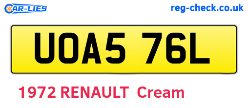 UOA576L are the vehicle registration plates.