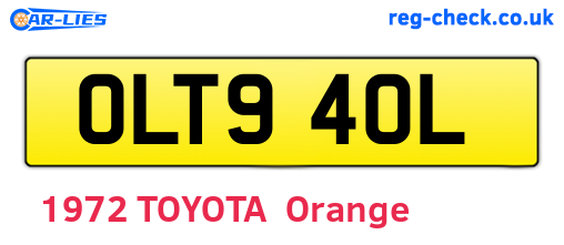 OLT940L are the vehicle registration plates.