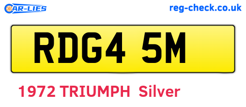 RDG45M are the vehicle registration plates.