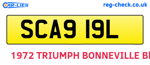 SCA919L are the vehicle registration plates.