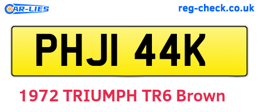 PHJ144K are the vehicle registration plates.