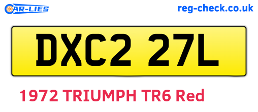 DXC227L are the vehicle registration plates.