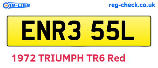 ENR355L are the vehicle registration plates.