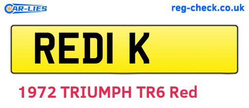 RED1K are the vehicle registration plates.