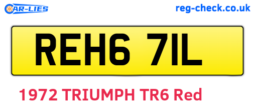 REH671L are the vehicle registration plates.