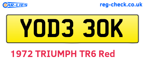 YOD330K are the vehicle registration plates.