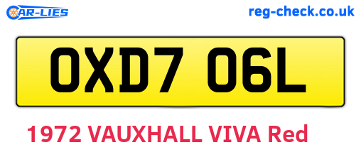 OXD706L are the vehicle registration plates.