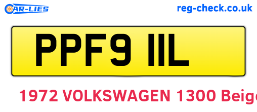 PPF911L are the vehicle registration plates.