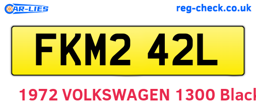 FKM242L are the vehicle registration plates.