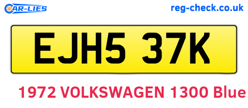 EJH537K are the vehicle registration plates.