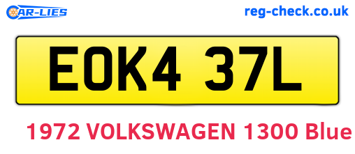 EOK437L are the vehicle registration plates.