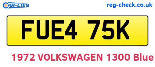FUE475K are the vehicle registration plates.