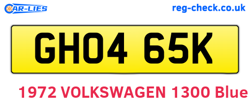 GHO465K are the vehicle registration plates.