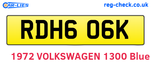 RDH606K are the vehicle registration plates.