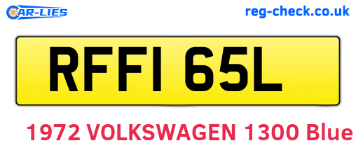 RFF165L are the vehicle registration plates.