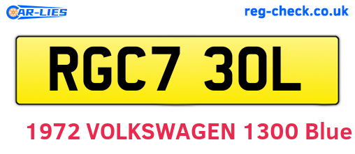 RGC730L are the vehicle registration plates.