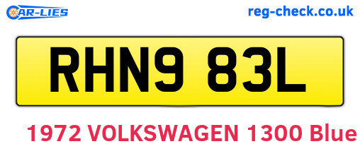 RHN983L are the vehicle registration plates.